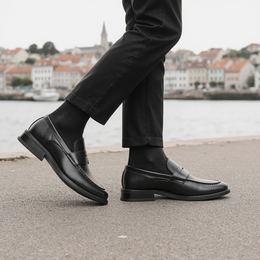 Men'S Shoes Hush Puppies - أحذية رجالية سوداء كلاسيكية بدون رباط،