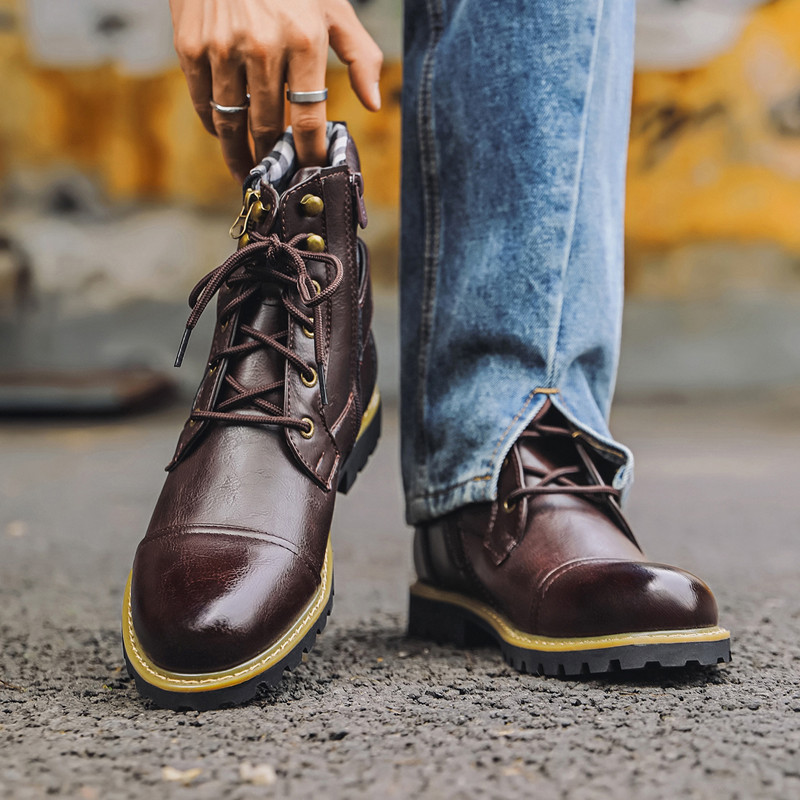 Men Shoes Oxford - أحذية رجالية جلدية عصرية بسحاب معدني