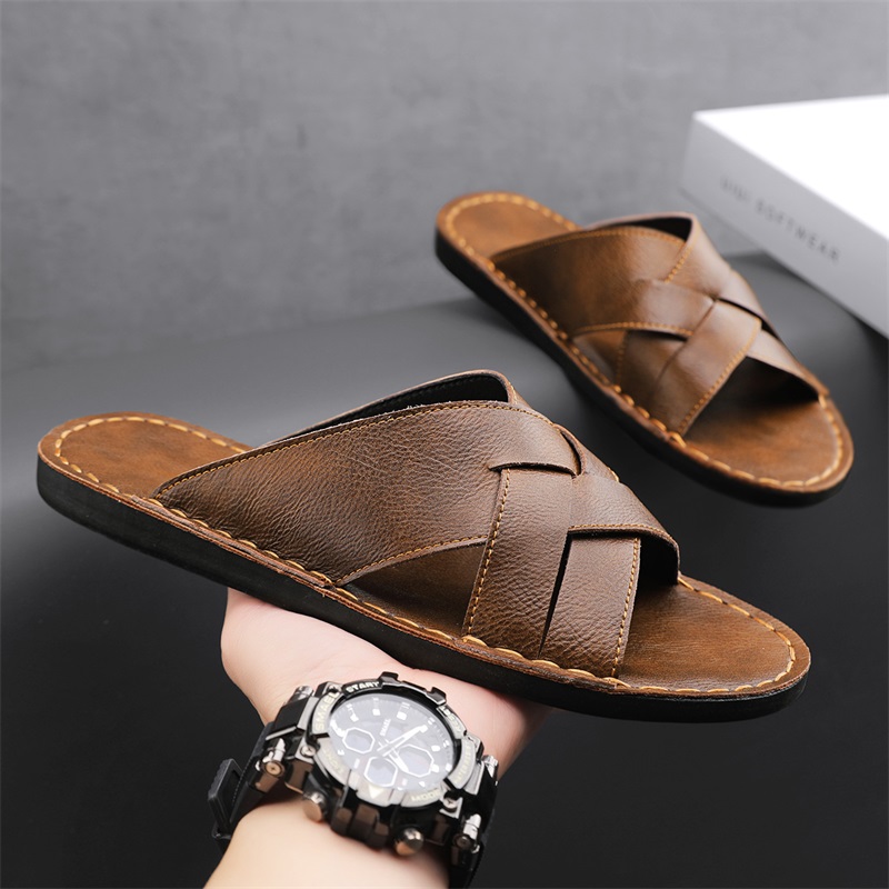 Men'S Shoes Hush Puppies - صنادل رجالية كاجوال من الجلد الطبيعي،