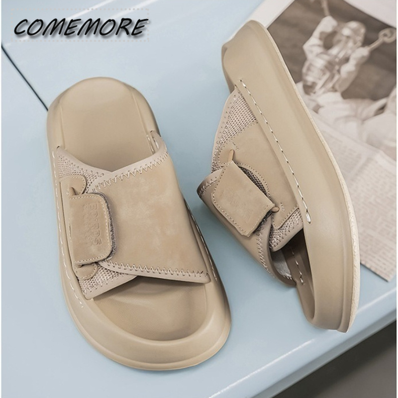 Men Shoes Velcro - شباشب كوممور للرجال ذات نعل سميك