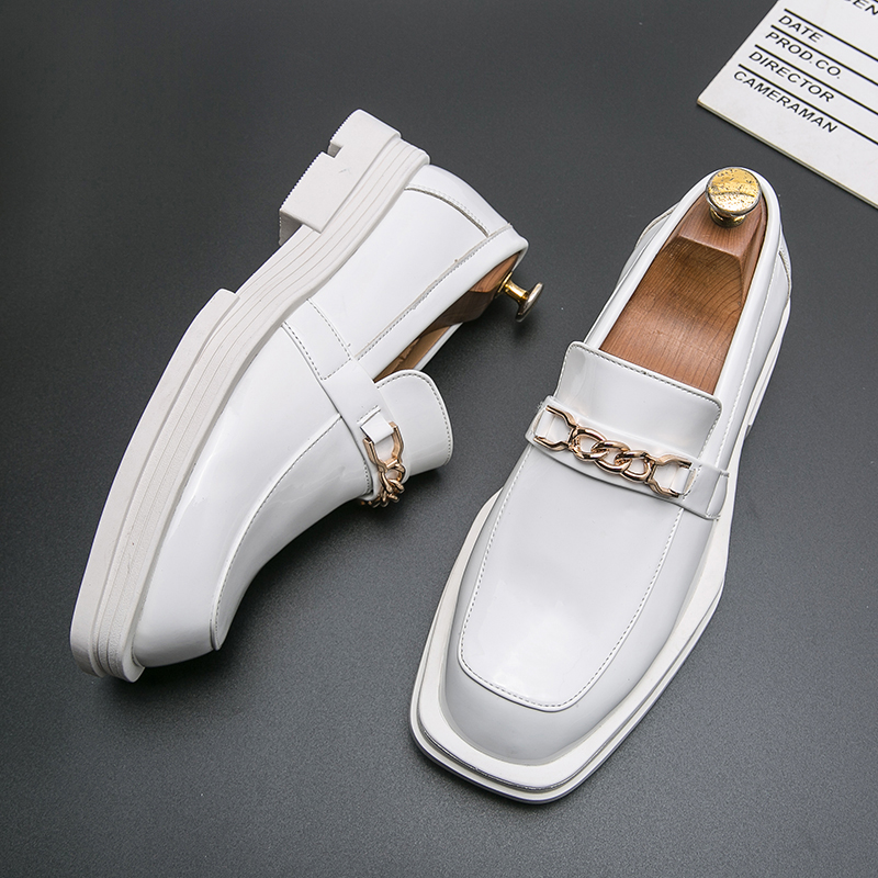 Men Shoes Prada - الذكور الفاخرة الأبيض المتسكعون الأحذية الجلدية