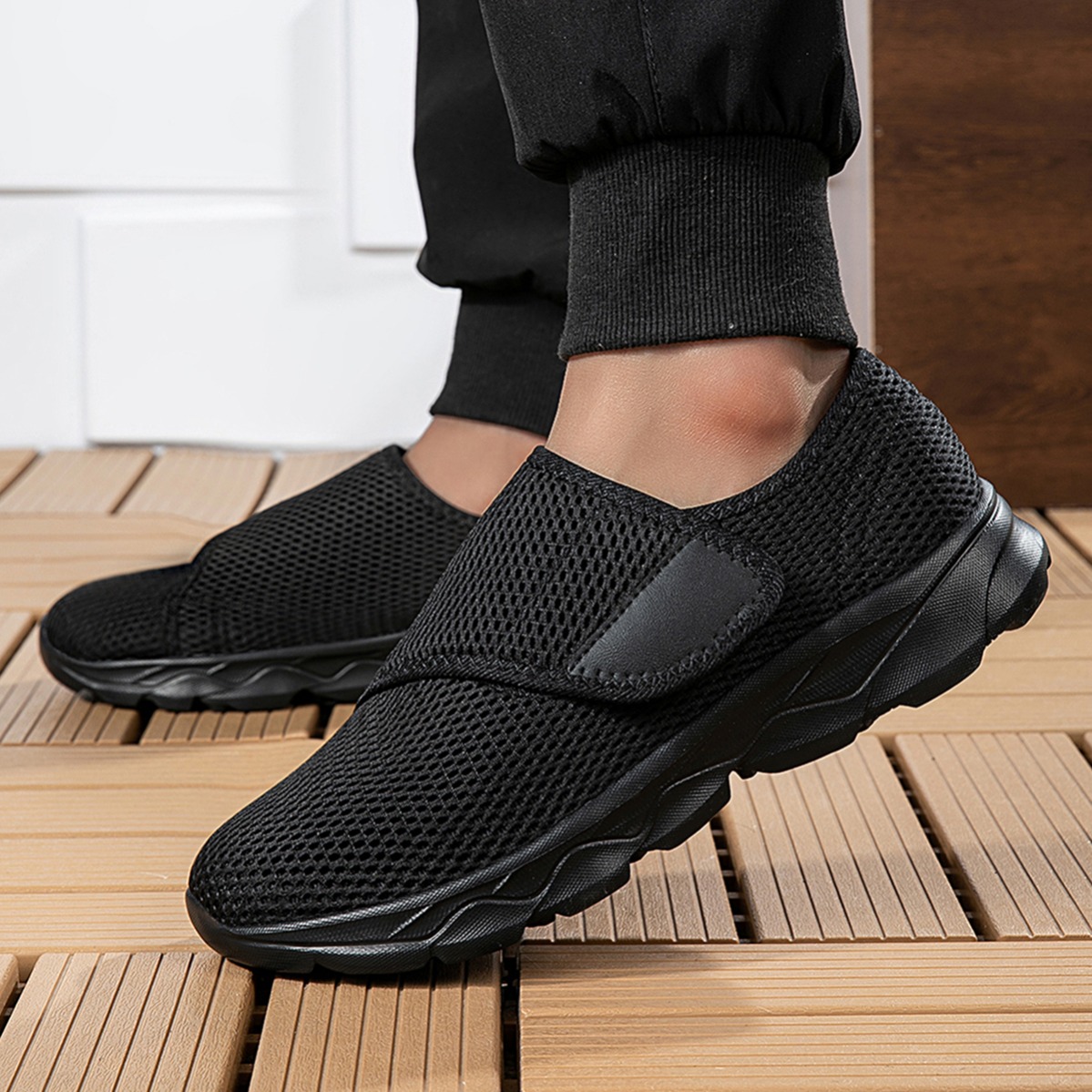 أحذية رجالية جديدة للمشي مصنوع - مراجعة Men Shoes Velcro وسعره