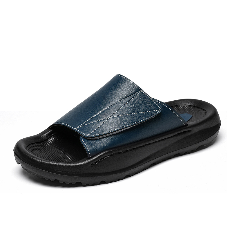 شباشب جلدية سهلة الارتداء للرج - مراجعة Men Shoes Velcro وسعره