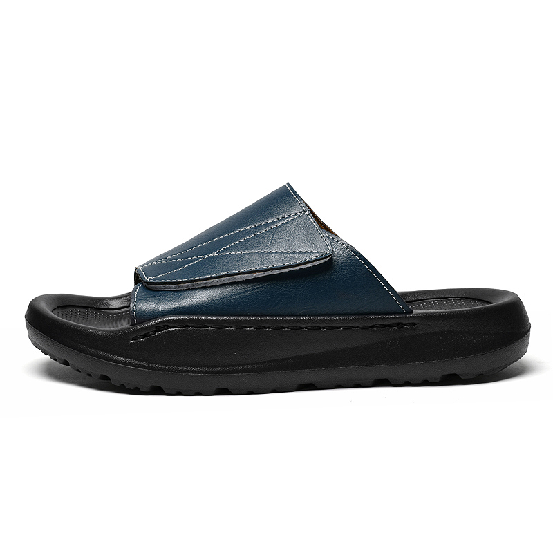 شباشب جلدية سهلة الارتداء للرج - مراجعة Men Shoes Velcro وسعره