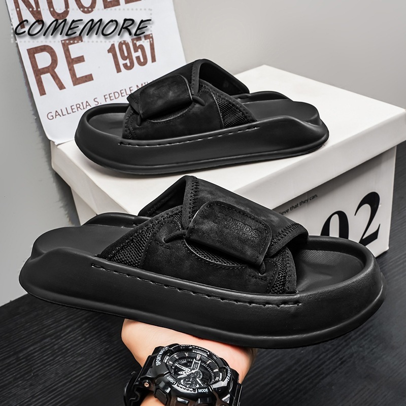 شباشب كوممور للرجال ذات نعل سم - مراجعة Men Shoes Velcro وسعره