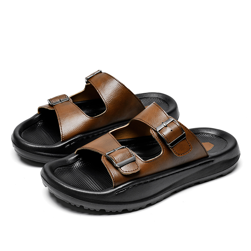 رجل الانزلاق على الصنادل شبشب  - مراجعة Men Shoes Velcro وسعره