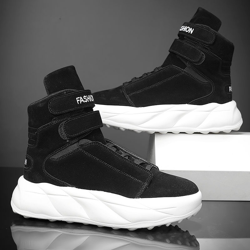 أحذية رياضية عالية الرقبة للرج - مراجعة Men Shoes Velcro وسعره