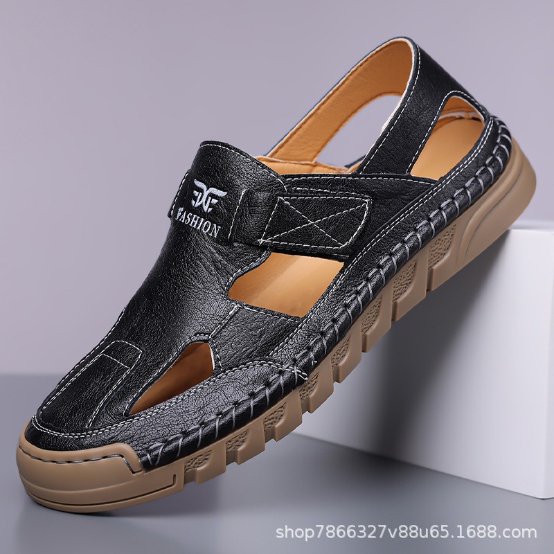 أحذية رجالية صيفية جديدة مصنوع - مراجعة Men Shoes Velcro وسعره