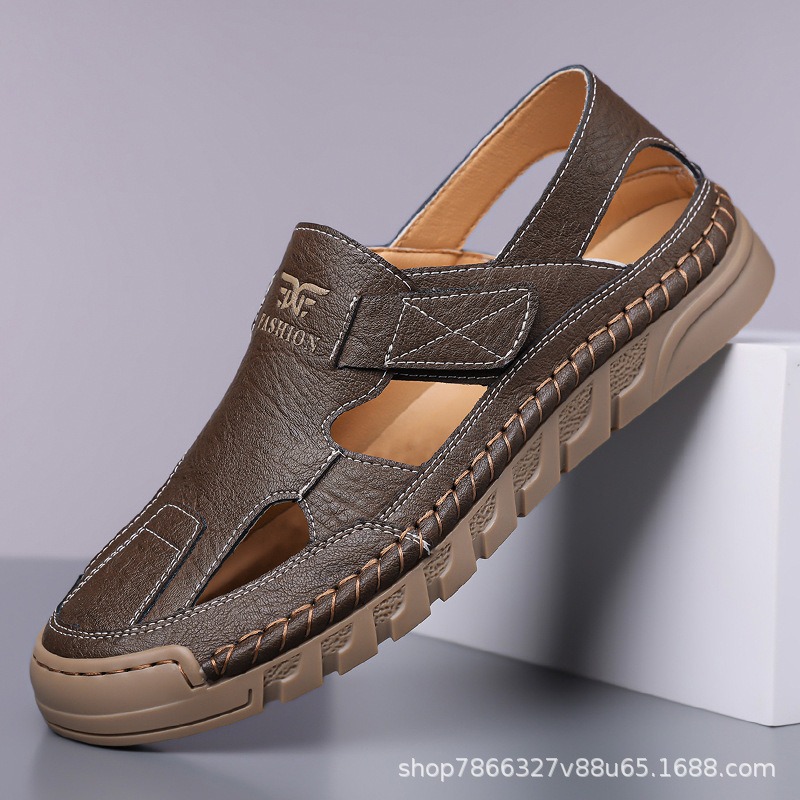 أحذية رجالية صيفية جديدة مصنوع - مراجعة Men Shoes Velcro وسعره
