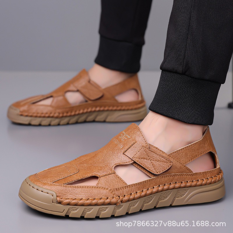 أحذية رجالية صيفية جديدة مصنوع - مراجعة Men Shoes Velcro وسعره