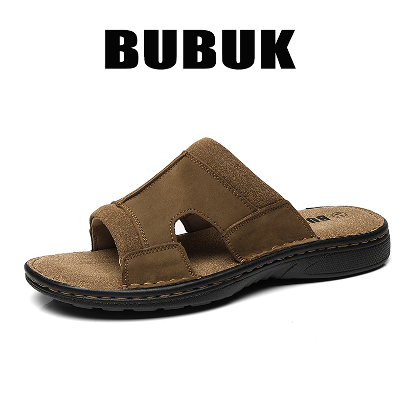 شبشب رجالي من الجلد الطبيعي من - مراجعة Men Shoes Velcro وسعره